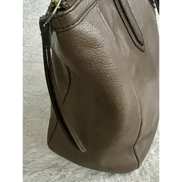 Fossil Rachel Taupe Leather Large Tote Bag Zip Top Shoulder Work Laptop Purse - Picture 15 of 16